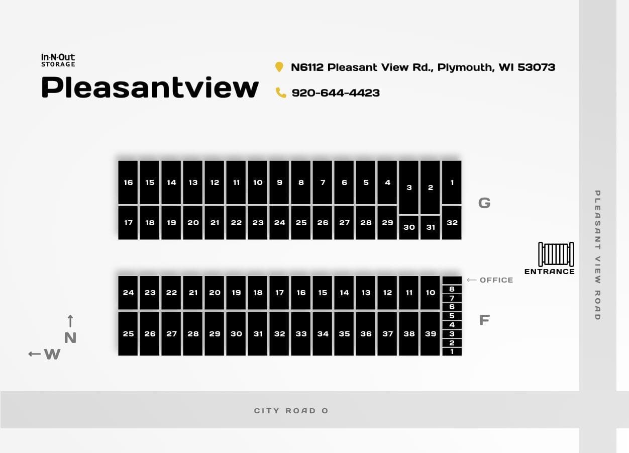 In-N-Out Storage Pleasant View Road, Plymouth, WI. Storage Facility Map