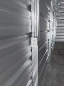 Electrical outlet in a all steel storage unit