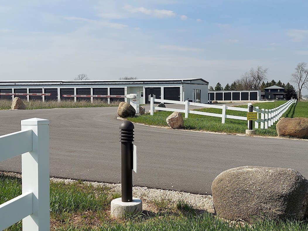 gated entrance to the Woodland In-N-Out RV/Boat Storage site